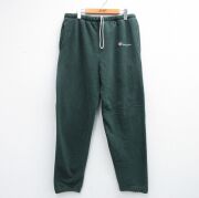 W38★古着 チャンピオン champion スウェット パンツ メンズ 90年代 90s ワンポイントロゴ USA製 緑【spe】 26feb24