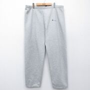 W43★古着 チャンピオン champion スウェット パンツ メンズ 90年代 90s ワンポイントロゴ 大きいサイズ USA製 グレー 霜降り【spe】 26feb26