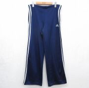 W35★古着 アディダス adidas ジャージ パンツ メンズ 90年代 90s ワンポイントロゴ ネイビー 3本ライン【spe】 26jun18