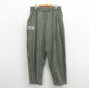 90s シェフパンツ ストライプ カーキ 実寸W36 | 古着