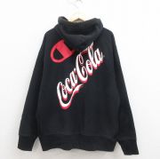 XL★古着 長袖 チャンピオン Champion リバースウィーブ パーカー メンズ コカコーラ 大きいサイズ 黒 ブラック 【spe】 25sep05 中古 スウェット スエット トレーナー トップス