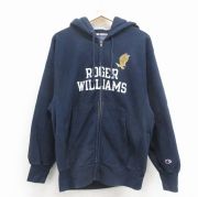 L★古着 長袖 フルジップ チャンピオン Champion リバースウィーブ パーカー メンズ 00年代 00s ROGER 紺【spe】 26feb28