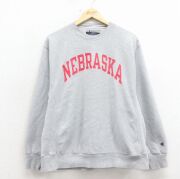 L★古着 長袖 チャンピオン Champion リバースウィーブ メンズ 00年代 00s ネブラスカ クルーネック グレー【spe】 26mar03