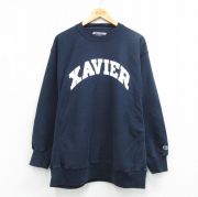 L★古着 長袖 チャンピオン Champion リバースウィーブ メンズ 00年代 00s XAVIER クルーネック 濃紺【spe】 26mar06