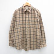 XL★古着 エルエルビーン LLBEAN 長袖 ブランド シャツ メンズ 00年代 00s 大きいサイズ コットン ベージュ他 カーキ チェック 【spe】 25sep01 中古 トップス