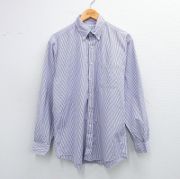 L★古着 ブルックスブラザーズ BROOKS BROTHERS 長袖 ブランド シャツ メンズ 90年代 90s コットン ボタンダウン USA製 紫他 パープル ストライプ 【spe】 25sep03 中古 トップス