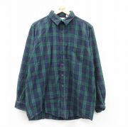 L★古着 エルエルビーン LLBEAN 長袖 ブランド シャツ メンズ 90年代 90s コットン USA製 緑他 グリーン タータン チェック ブラックウォッチ 【spe】 25sep09 中古 トップス