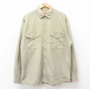XL★古着 バナナリパブリック BANANA REPUBLIC 長袖 ブランド シャツ メンズ 80年代 80s ヘリンボーン コットン ベージュ系 カーキ 【spe】 25sep11 中古 トップス