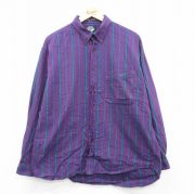 XL★古着 ドッカーズ 長袖 ブランド シャツ メンズ 90年代 90s 大きいサイズ コットン ボタンダウン USA製 紫他 パープル ストライプ 【spe】 25sep16 中古 トップス