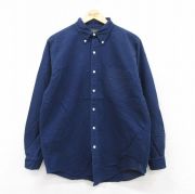 L★古着 ジェイクルー J.CREW 長袖 ブランド シャツ メンズ 90年代 90s コットン ボタンダウン 紺 ネイビー 【spe】 25sep20 中古 トップス