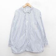 XL★古着 ブルックスブラザーズ BROOKS BROTHERS 長袖 ブランド シャツ メンズ 90年代 90s 大きいサイズ コットン USA製 白他 ホワイト ストライプ 【spe】 25sep22 中古 トップス
