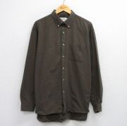 XL★古着 ジェイクルー J.CREW 長袖 ブランド シャツ メンズ 大きいサイズ コットン ボタンダウン 緑他 グリーン チェック 【spe】 25oct24 中古 トップス