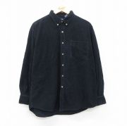 L★古着 ギャップ GAP 長袖 ブランド シャツ メンズ 90年代 90s コーデュロイ コットン ボタンダウン 黒【spe】 25nov11