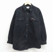 XL★古着 カーハート 長袖 ブランド シャツ メンズ 大きいサイズ ロング丈 コットン 黒【spe】 26mar10