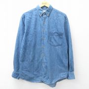 L★古着 ギャップ GAP 長袖 ブランド シャツ メンズ 00年代 00s コットン ボタンダウン 紺 デニム【spe】 26mar13
