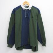 XL★古着 ドッカーズ 長袖 ブランド ラガー シャツ メンズ 90年代 90s ワンポイントロゴ コットン 緑他【spe】 26mar18