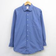 XL★古着 ブルックスブラザーズ 長袖 ブランド シャツ メンズ 90年代 90s ロング丈 コットン USA製 薄紺他 チェック【spe】 26mar18