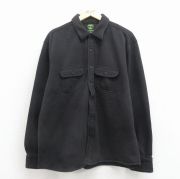 XL★古着 ティンバーランド 長袖 ブランド シャツ メンズ ワンポイントロゴ スウェット地 黒【spe】 26mar23