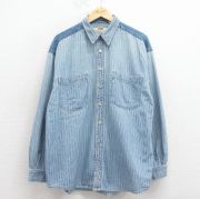 XL★古着 リーバイス Levis 長袖 ブランド シャツ メンズ 00年代 00s コットン 薄紺 デニム【spe】 26apr03