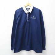  JEANS ラガーシャツ ネイビー L ビンテージ tシャツ GUESS JEANS ストライプラガーシャツ 長袖 メンズ レディース