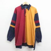 XL★古着 アメリカンイーグル 長袖 ブランド ラガー シャツ メンズ 90年代 90s 大きいサイズ マルチカラー コットン 紺他【spe】 26apr08