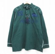 XL★古着 ラルフローレン 長袖 ブランド ラガー シャツ メンズ PRL CLUB 刺繍 ヒジ当て 大きいサイズ コットン 緑【spe】 26may02