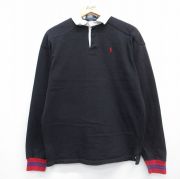 M★古着 ラルフローレン 長袖 ブランド ラガー シャツ メンズ 90年代 90s ワンポイントロゴ コットン USA製 黒他【spe】 26may07
