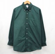 XL★古着 ブルックスブラザーズ 長袖 ブランド シャツ メンズ 90年代 90s コットン ボタンダウン USA製 グリーン ストライプ【spe】 26may18