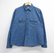 XL★古着 ファイブブラザー 長袖 シャツ メンズ 70年代 70s 大きいサイズ USA製 ブルー【spe】 26jun24