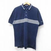 XL★古着 ラルフローレン Ralph Lauren ポロゴルフ 半袖 ブランド ポロ シャツ メンズ 90年代 90s ワンポイントロゴ 鹿の子 コットン 紺 ネイビー 【spe】 25jul18 中古 トップス