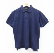 L★古着 エディーバウアー 半袖 ブランド ポロ シャツ メンズ 90年代 90s コットン 紺 ネイビー 【spe】 25aug05 中古 トップス