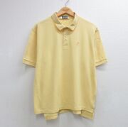 XL★古着 ブルックスブラザーズ 半袖 ブランド ポロ シャツ メンズ 90年代 90s ワンポイントロゴ 鹿の子 コットン USA製 イエロー【spe】 26jun10