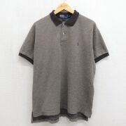 XL★古着 ラルフローレン 半袖 ブランド ポロ シャツ 90年代 90s ワンポイントロゴ コットン ブラウン他【spe】 26jun15