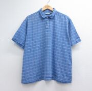 XL★古着 パタゴニア patagonia 半袖 AC マイクロ メッシュ シャツ メンズ 90年代 90s 大きいサイズ コットン ライトブルー チェック【spe】 26jun18