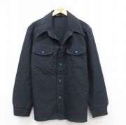 XL★古着 JCペニー 長袖 シャツ ジャケット メンズ 70年代 70s 開襟 オープンカラー 黒 ブラック 【spe】 25sep25 中古 アウター