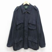 XL★古着 長袖 ジャケット メンズ 90年代 90s 大きいサイズ ロング丈 シルク 黒【spe】 26apr27