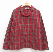 L★古着 エルエルビーン LLBEAN 長袖 パジャマ フランネル シャツ メンズ コットン 開襟 オープンカラー 【spe】 25sep20 中古 トップス