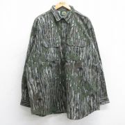 XL★古着 カベラス 長袖 ハンティング フランネル シャツ メンズ 90年代 90s リアルツリー 大きいサイズ ロング丈 コットン USA製 濃緑他 グリーン 迷彩 【spe】 25sep25 中古 トップス