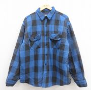 XL★古着 ファイブブラザー 長袖 フランネル シャツ メンズ 80年代 80s 大きいサイズ コットン USA製 青 ブルー バッファロー チェック 内側キルティング 【spe】 25sep30 中古 トップス