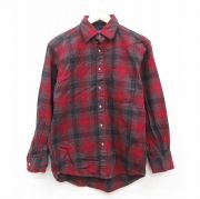 M★古着 ペンドルトン PENDLETON 長袖 ウール シャツ メンズ 赤他 レッド オンブレ チェック 【spe】 25oct03 中古 トップス