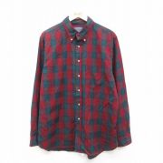 XL★古着 ペンドルトン PENDLETON 長袖 ウール シャツ メンズ 80年代 80s ボタンダウン USA製 赤他 レッド タータン チェック 【spe】 25oct03 中古 トップス