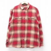 L★古着 オービス ORVIS 長袖 ヘビー フランネル シャツ メンズ コットン ベージュ他 カーキ オンブレ チェック 【spe】 25oct03 中古 トップス