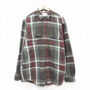 XL★古着 エディーバウアー 長袖 ヘビー フランネル シャツ メンズ 00年代 00s ロング丈 コットン 緑他 グリーン チェック 【spe】 25oct18 中古 トップス