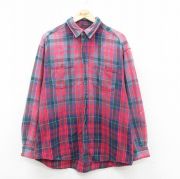 XL★古着 ギャップ GAP 長袖 ヘビー フランネル シャツ メンズ 90年代 90s コットン カナダ製 赤他 レッド チェック 【spe】 25oct24 中古 トップス