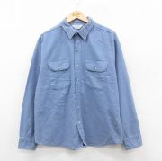 XL★古着 ファイブブラザー 長袖 ヘビー フランネル シャツ メンズ 80年代 80s 大きいサイズ USA製 薄紺 ネイビー 【spe】 25oct25 中古 トップス