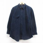 XL★古着 ノーティカ NAUTICA 長袖 ブランド フランネル シャツ メンズ 90年代 90s 鳥 コットン 紺 ネイビー 【spe】 25oct25 中古 トップス