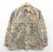 XL★古着 カベラス 長袖 ヘビー フランネル シャツ メンズ 90年代 90s コットン USA製 ベージュ他 カーキ 迷彩 【spe】 25oct28 中古 トップス