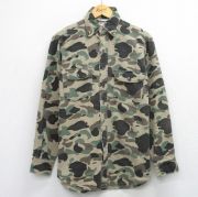 M★古着 カーハート Carhartt 長袖 ヘビー フランネル シャツ メンズ 90年代 90s ダックハンターカモ ベージュ他 カーキ 迷彩 【spe】 25oct30 中古 トップス