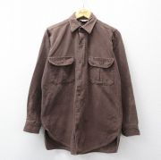 L★古着 カベラス 長袖 ヘビー フランネル シャツ メンズ 80年代 80s ロング丈 コットン USA製 茶【spe】 25nov11
