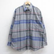 XL★古着 セントジョンズベイ 長袖 フランネル シャツ メンズ 90年代 90s 大きいサイズ コットン USA製 グレー他 チェック【spe】 26jan13